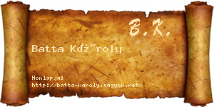 Batta Károly névjegykártya