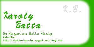 karoly batta business card